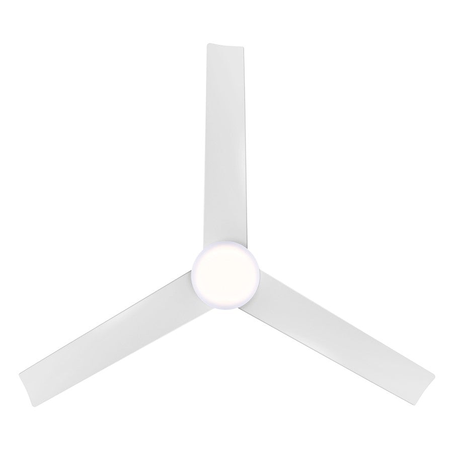 WAC Flair 3 Blade 56" Smart Ceiling Fan, Matte White/White