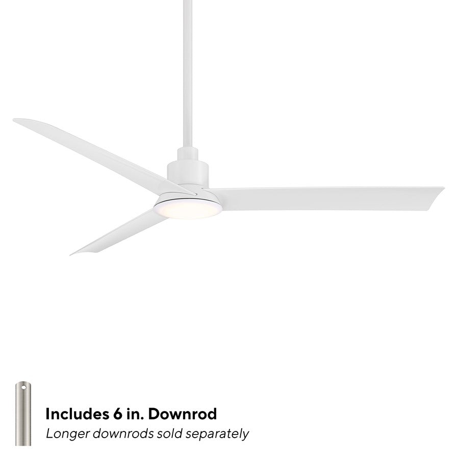 WAC Flair 3 Blade 56" Smart Ceiling Fan, Matte White/White