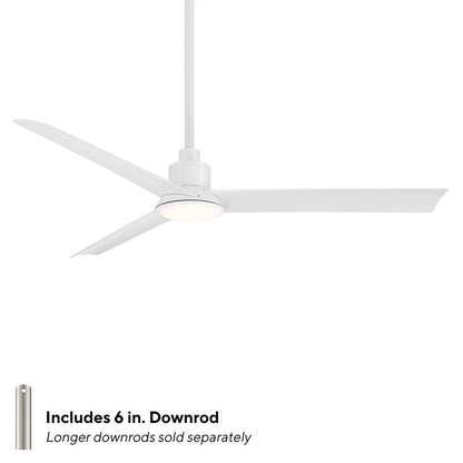 WAC Flair 3 Blade 56" Smart Ceiling Fan, Matte White/White