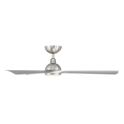 WAC Gage 3 Blade 52" LED Smart Ceiling Fan, Nickel Silver/Silver