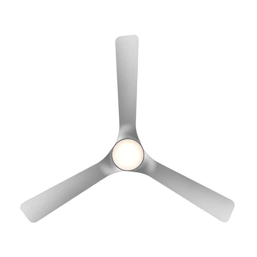 WAC Gage 3 Blade 52" LED Smart Ceiling Fan, Nickel Silver/Silver