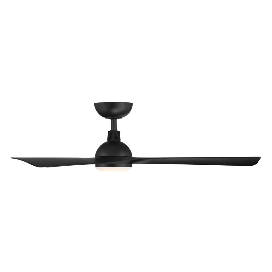 WAC Gage 3 Blade 52" LED Smart Ceiling Fan, Matte Black/Black