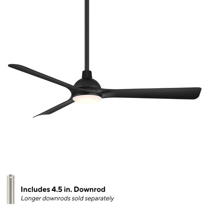 WAC Gage 3 Blade 52" LED Smart Ceiling Fan, Matte Black/Black