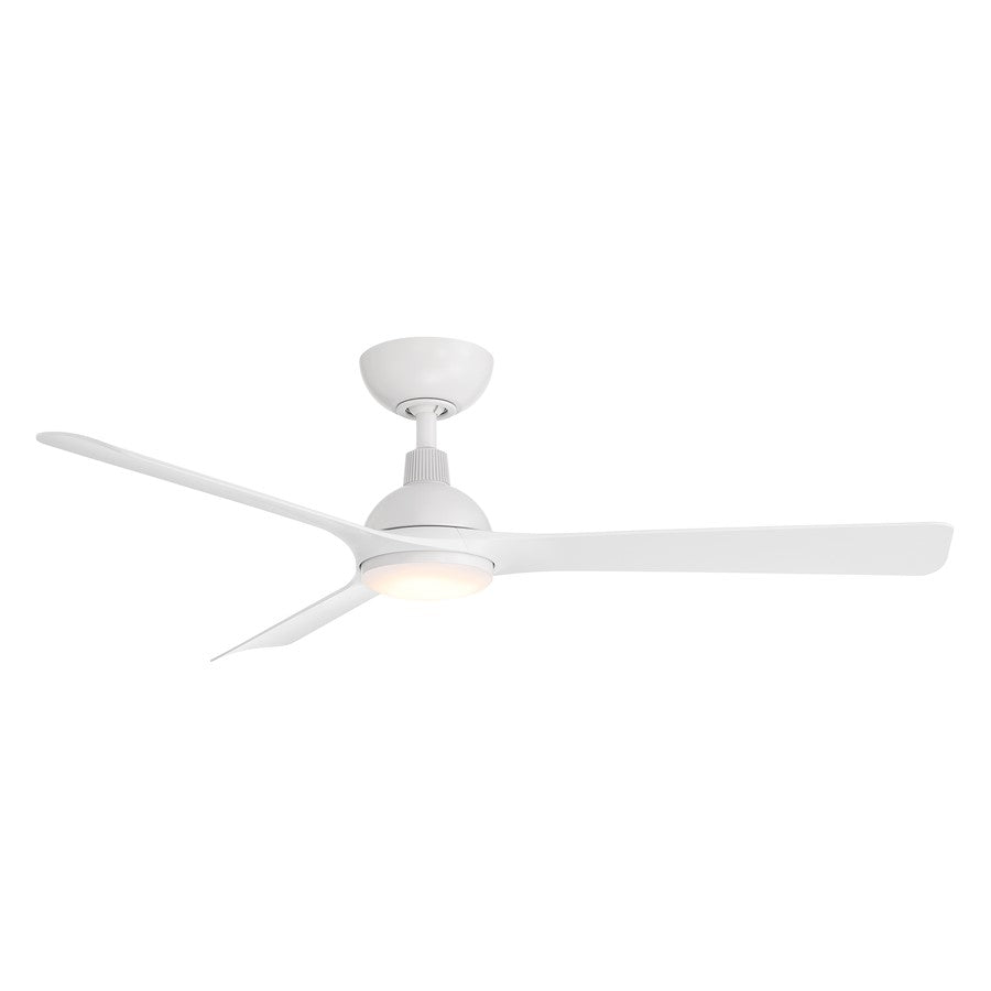 WAC Gage 3 Blade 52" LED Smart Ceiling Fan, Matte White/White