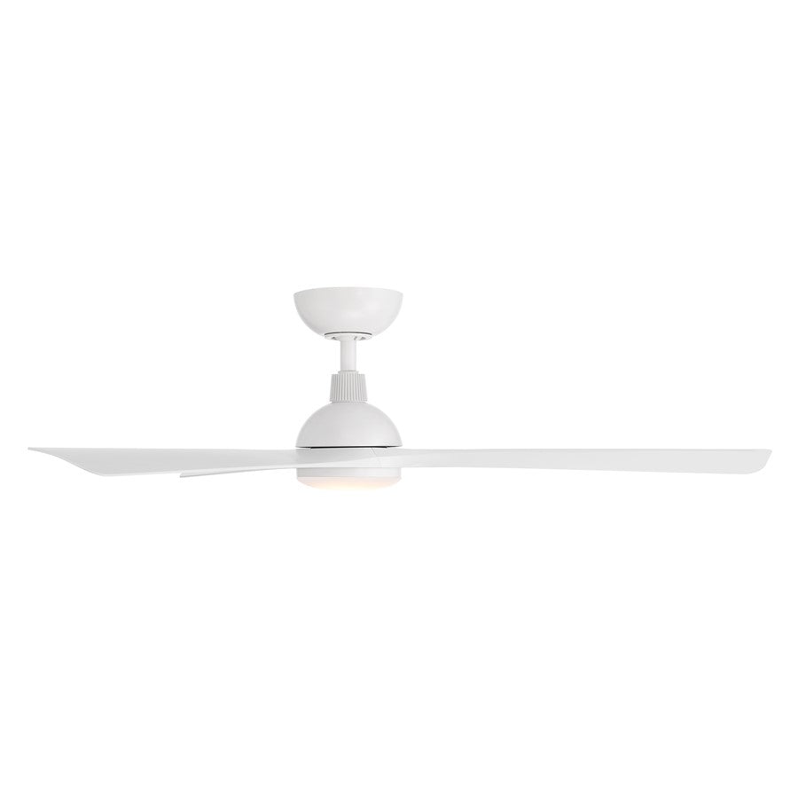 WAC Gage 3 Blade 52" LED Smart Ceiling Fan, Matte White/White