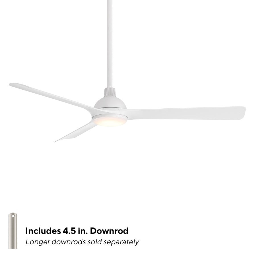 WAC Gage 3 Blade 52" LED Smart Ceiling Fan, Matte White/White