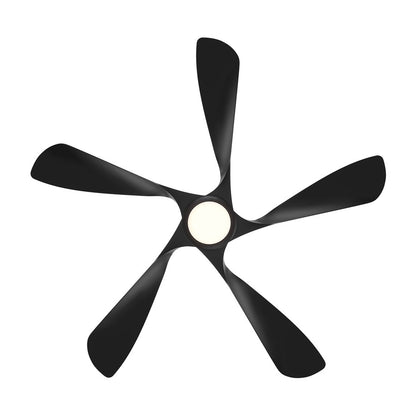 WAC Swirl 5 Blade 56" LED Smart Ceiling Fan, Matte Black/Black