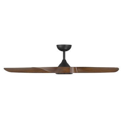 WAC Swirl 5 Blade 56" LED Smart Ceiling Fan, Black Distressed Koa