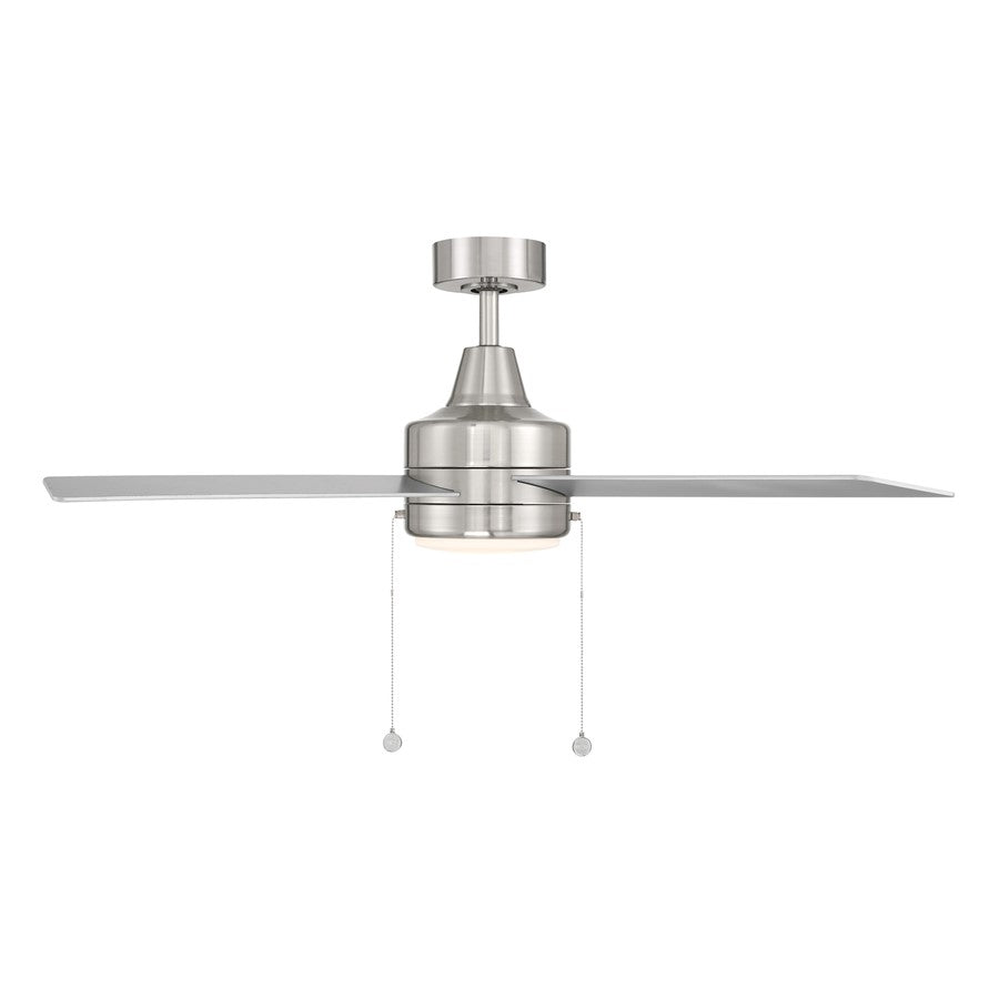 WAC Quade 4 Blade 52" Pull Chain Ceiling Fan, Nickel/Titanium Silver