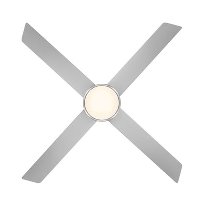 WAC Quade 4 Blade 52" Pull Chain Ceiling Fan, Nickel/Titanium Silver