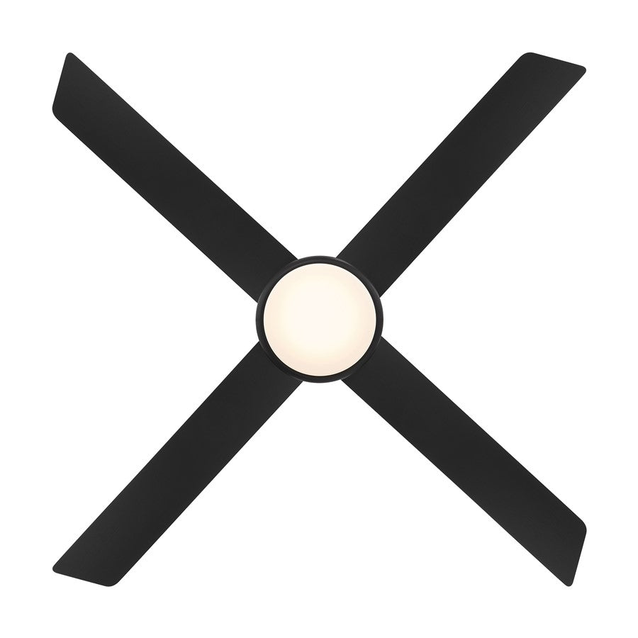 WAC Quade 4 Blade 52" Pull Chain Ceiling Fan, Matte Black/Black