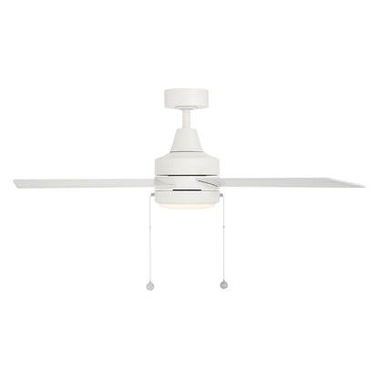 WAC Quade 4 Blade 52" Pull Chain Ceiling Fan, Matte White/White