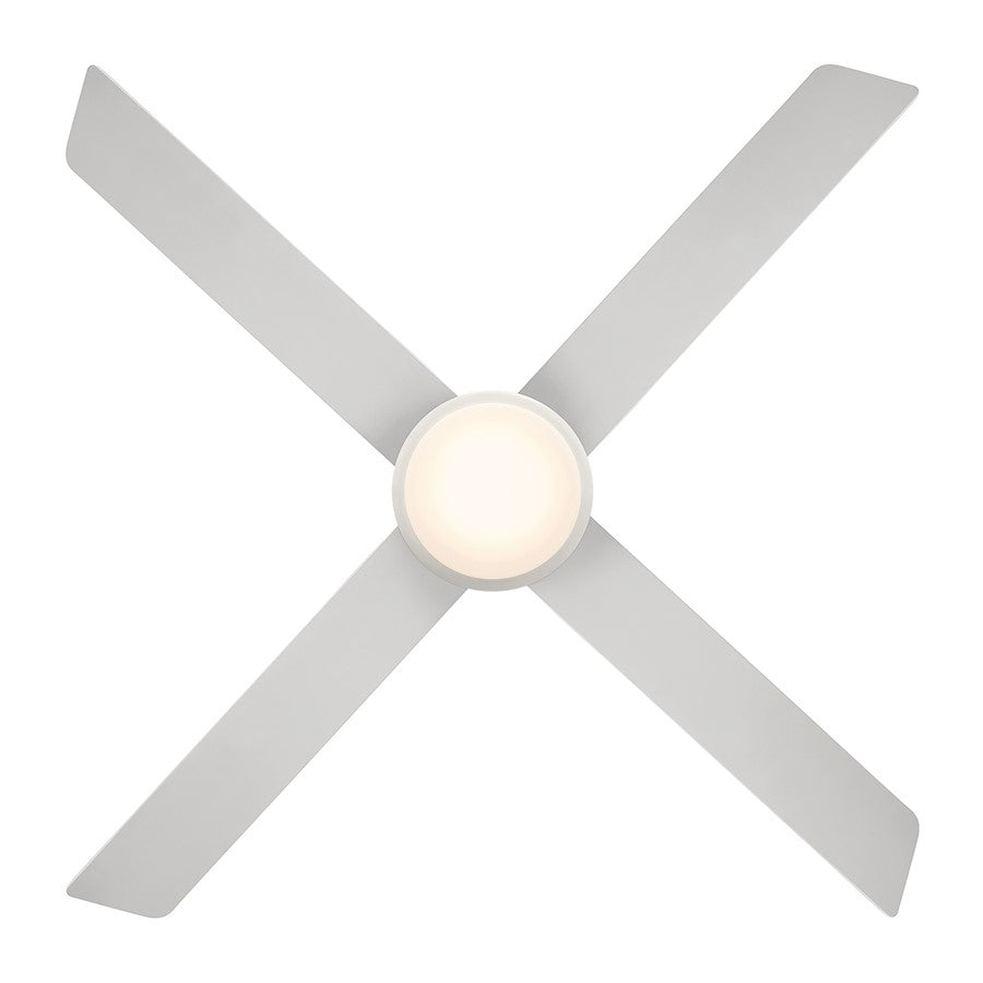 WAC Quade 4 Blade 52" Pull Chain Ceiling Fan, Matte White/White