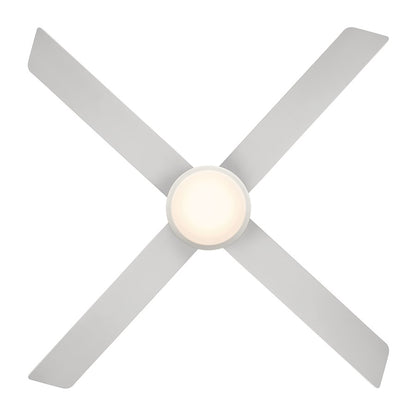 WAC Quade 4 Blade 52" Pull Chain Ceiling Fan, Matte White/White
