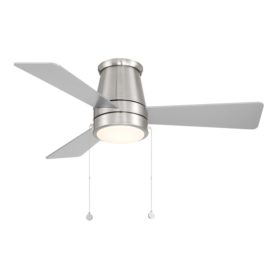 WAC Hug 3 Bld 44" Pull Chain Flush Mount Fan, Nickel/Titanium Silver - F-107L-BN