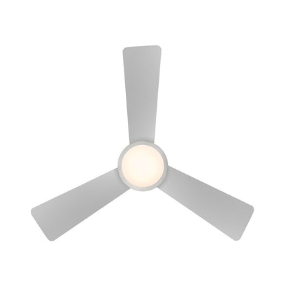 WAC Hug 3 Bld 44" Pull Chain Flush Mount Fan, Nickel/Titanium Silver