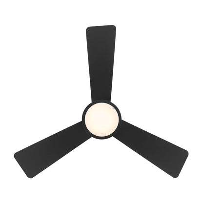 WAC Hug 3 Blade 44" Pull Chain Flush Mount Ceiling Fan, Black/Black