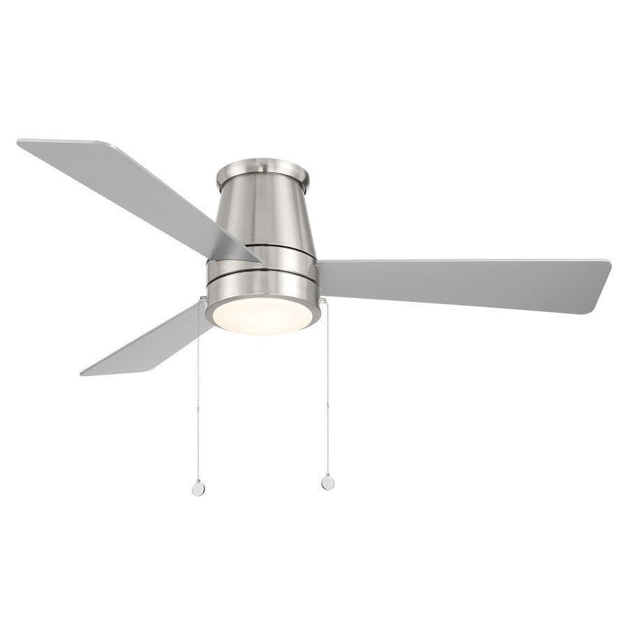 WAC Hug 3 Bld 52" Pull Chain Flush Mount Fan, Nickel/Titanium Silver - F-108L-BN