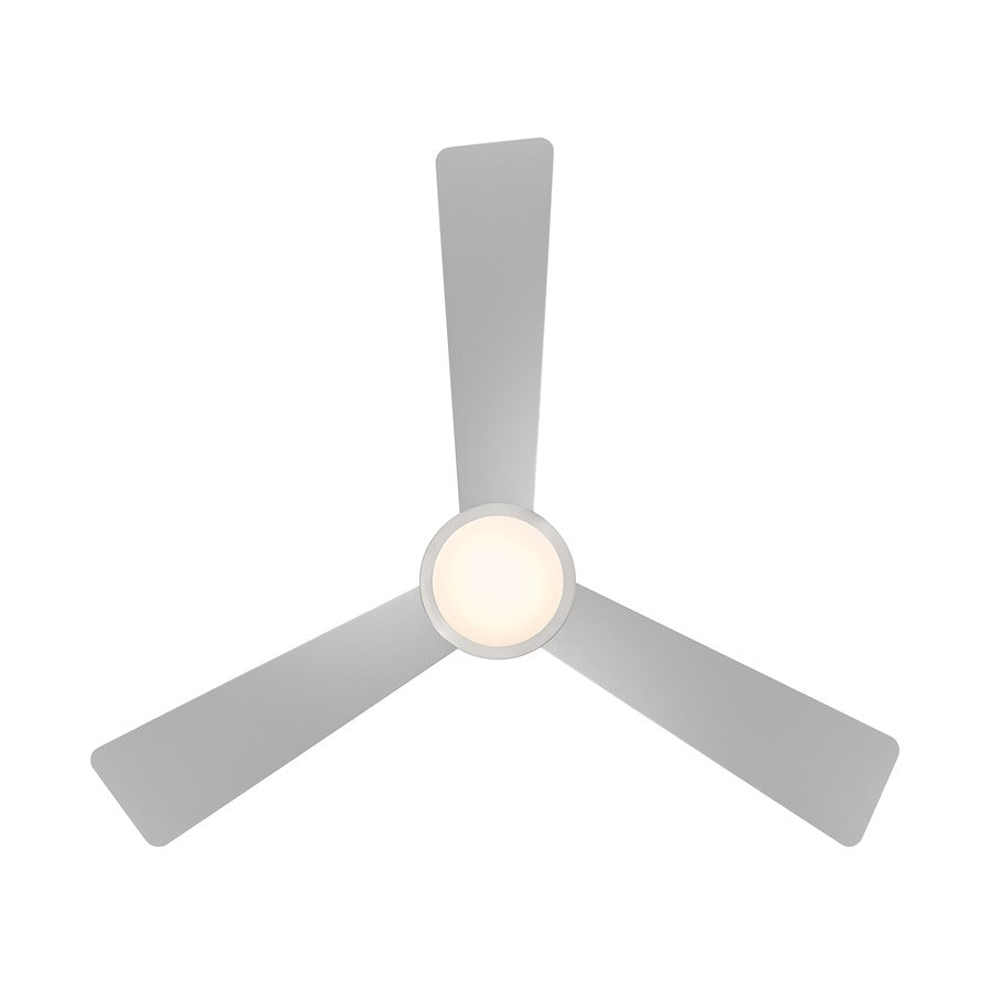 WAC Hug 3 Bld 52" Pull Chain Flush Mount Fan, Nickel/Titanium Silver