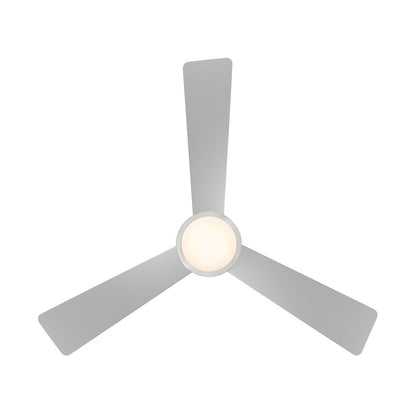 WAC Hug 3 Bld 52" Pull Chain Flush Mount Fan, Nickel/Titanium Silver