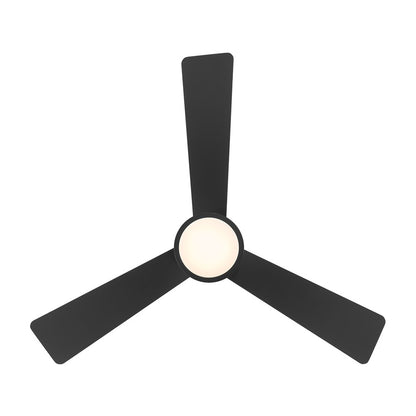 WAC Hug 3 Blade 52" Pull Chain Flush Mount Ceiling Fan, Black/Black