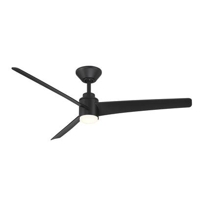 WAC Novelle 3 Blade 52" LED Smart Ceiling Fan, Matte Black/Black