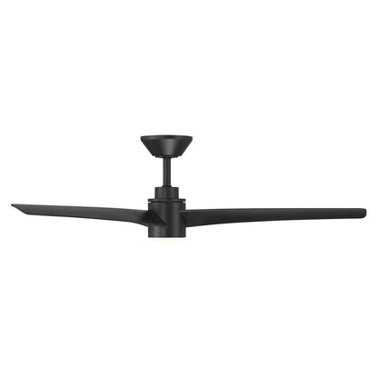WAC Novelle 3 Blade 52" LED Smart Ceiling Fan, Matte Black/Black