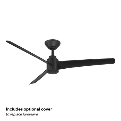 WAC Novelle 3 Blade 52" LED Smart Ceiling Fan, Matte Black/Black