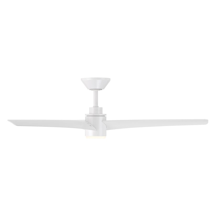 WAC Novelle 3 Blade 52" LED Smart Ceiling Fan, Matte White/White