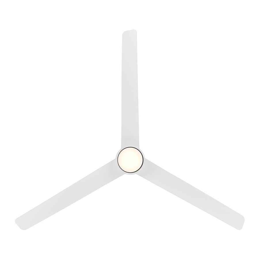 WAC Novelle 3 Blade 52" LED Smart Ceiling Fan, Matte White/White