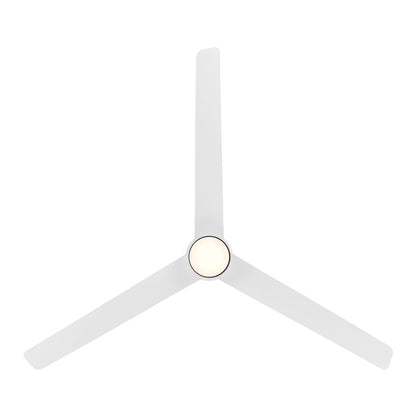 WAC Novelle 3 Blade 52" LED Smart Ceiling Fan, Matte White/White