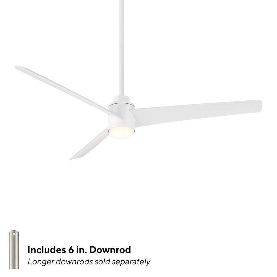WAC Novelle 3 Blade 52" LED Smart Ceiling Fan, Matte White/White