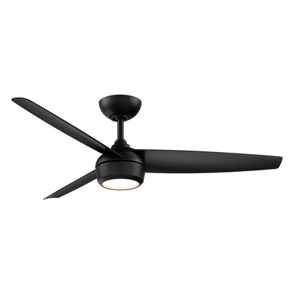 WAC Ferris 3 Blade 52" LED Smart Ceiling Fan, Matte Black/Black