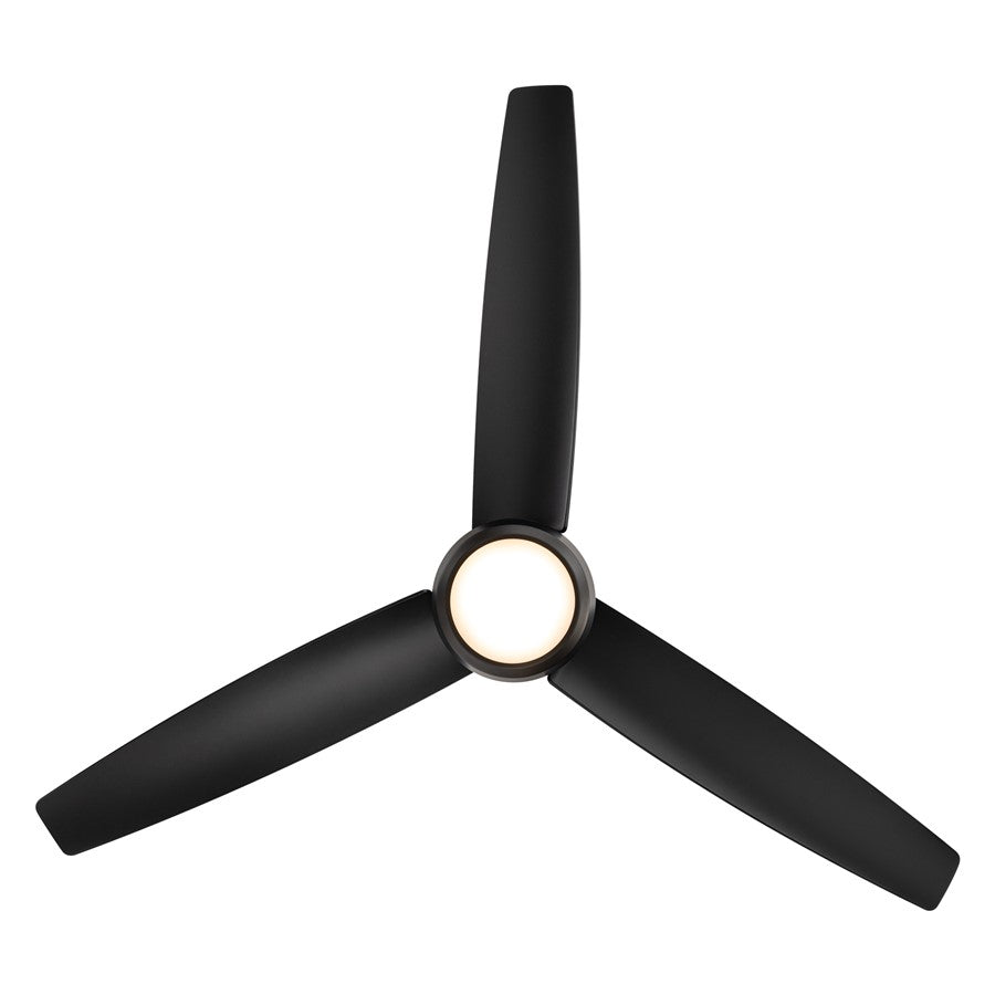 WAC Ferris 3 Blade 52" LED Smart Ceiling Fan, Matte Black/Black