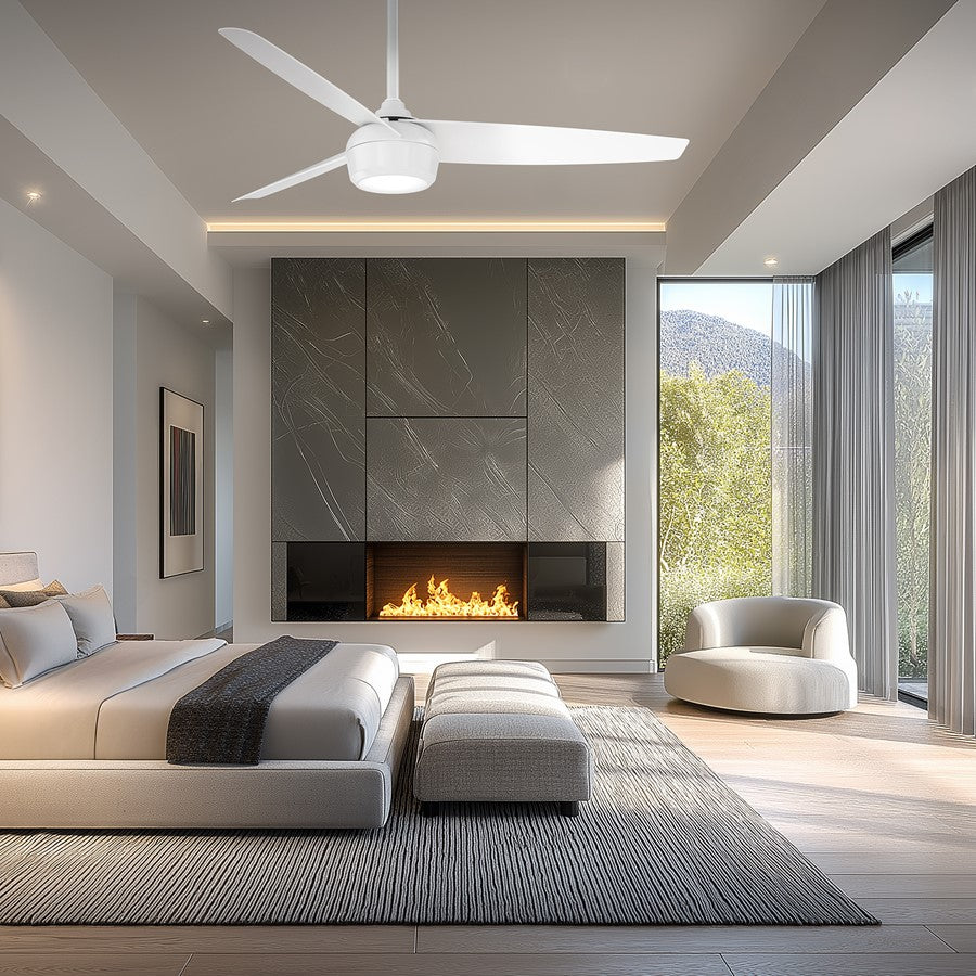 WAC Ferris 3 Blade 52" LED Smart Ceiling Fan, Matte Black/Black