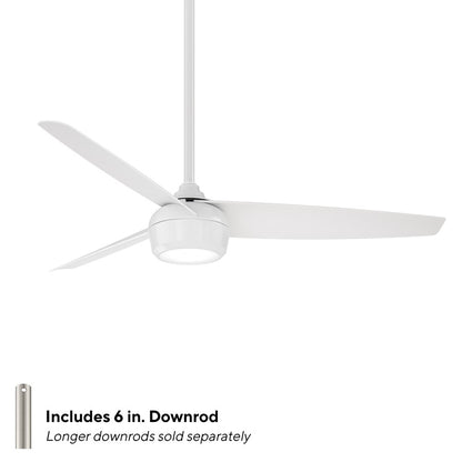 WAC Ferris 3 Blade 52" LED Smart Ceiling Fan, Matte White/White