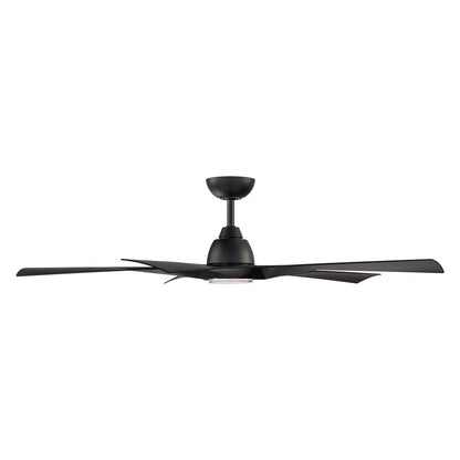 WAC Zeke 5 Blade 60" LED Smart Ceiling Fan, Matte Black/Black