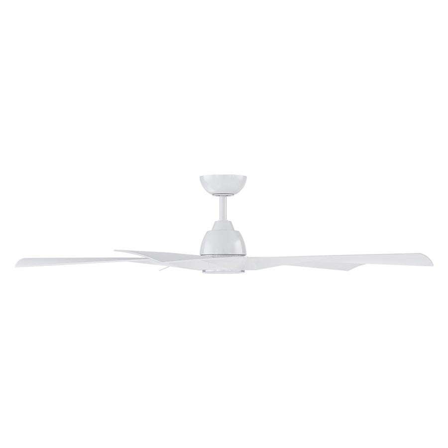 WAC Zeke 5 Blade 60" LED Smart Ceiling Fan, Matte White/White