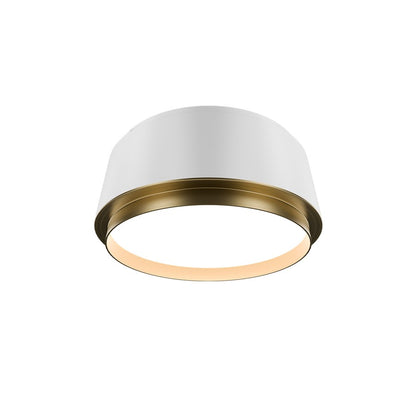 dweLED Salvo 1Lt 9" Flush/2700K, White Brass/White Opaque - FM-20509-27-WT-AB