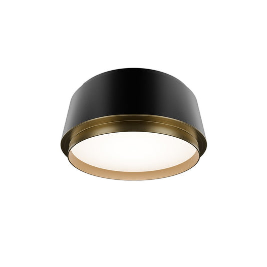 dweLED Salvo 1Lt 9" Flush/4000K, Black Brass/White Opaque - FM-20509-40-BK-AB