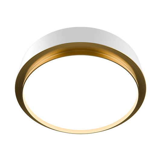 dweLED Salvo 1Lt 15" Flush/2700K, White Brass/White Opaque - FM-20515-27-WT-AB