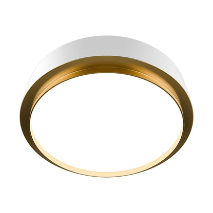 dweLED Salvo 1Lt 15" Flush/3000K, White Brass/White Opaque - FM-20515-30-WT-AB