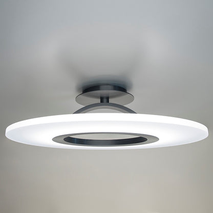 dweLED Elektron LED 1 Light Semi-Flush Mount 3000K, Black/White