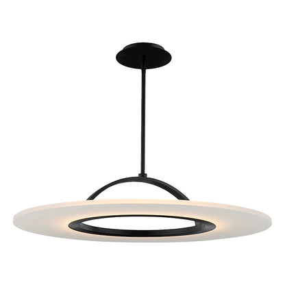 dweLED Elektron LED 1 Light Semi-Flush Mount 3000K, Black/White