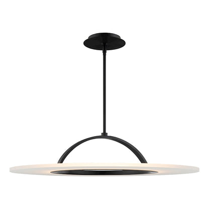 dweLED Elektron LED 1 Light Semi-Flush Mount 3000K, Black/White