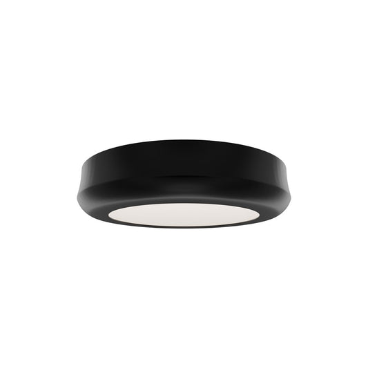 dweLED Parthenon 1 Light 5" Flush Mount/2700K, Black/White - FM-37505-27-BK