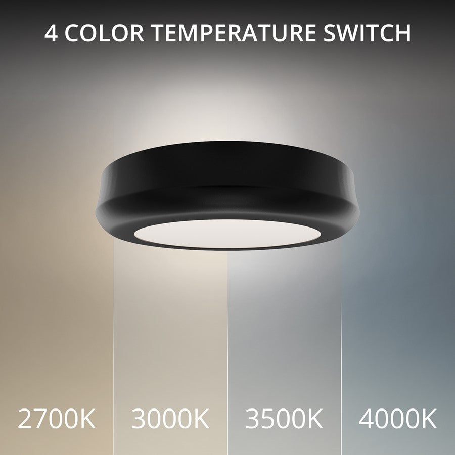 dweLED Parthenon 1 Light 5" Flush Mount/2700K, Black/White