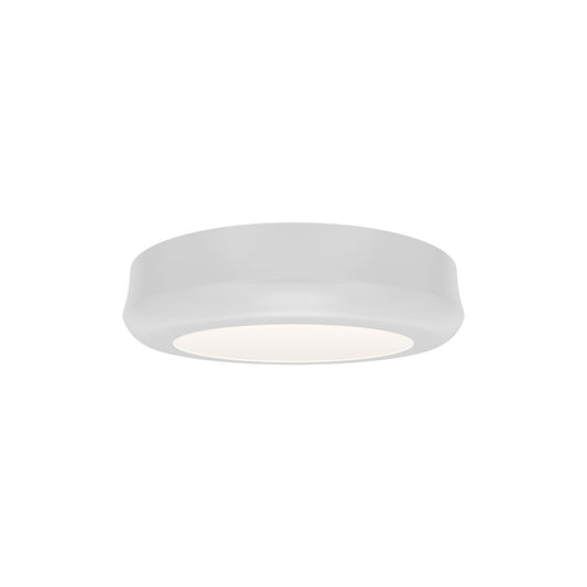 dweLED Parthenon 1 Light 5" Flush Mount/2700K, White/White - FM-37505-27-WT