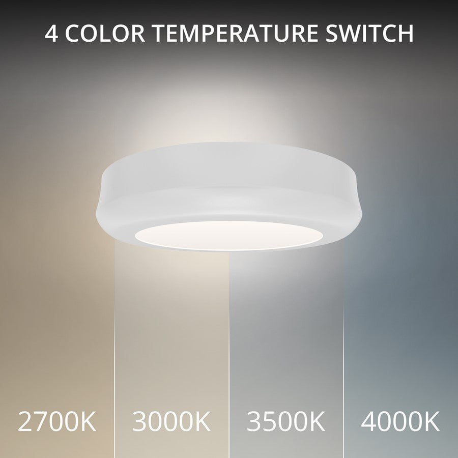 dweLED Parthenon 1 Light 5" Flush Mount/2700K, White/White