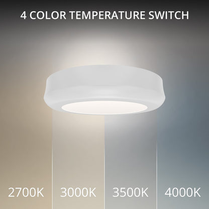 dweLED Parthenon 1 Light 5" Flush Mount/2700K, White/White
